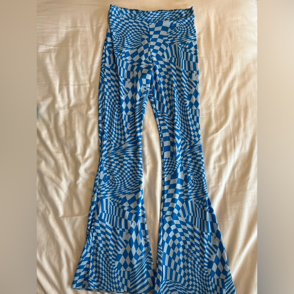Wild Fable Blue Geometric pattern Flare Pants